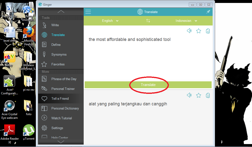 Putri Thalita Ginger Translation Software
