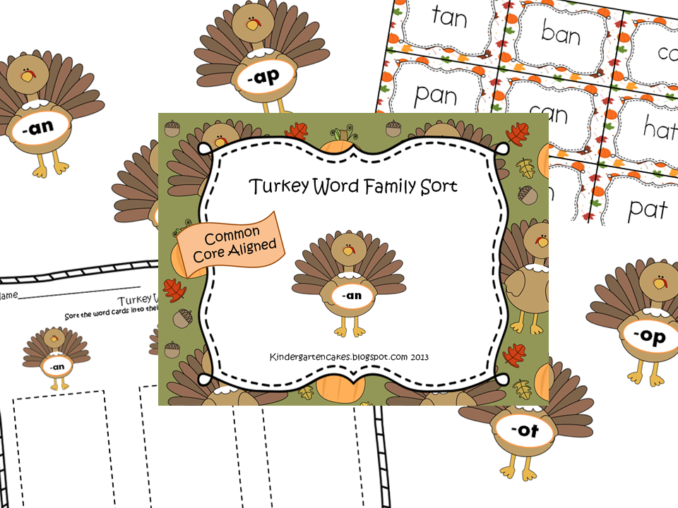 Kinder Cakes: Turkey Word Family Sort