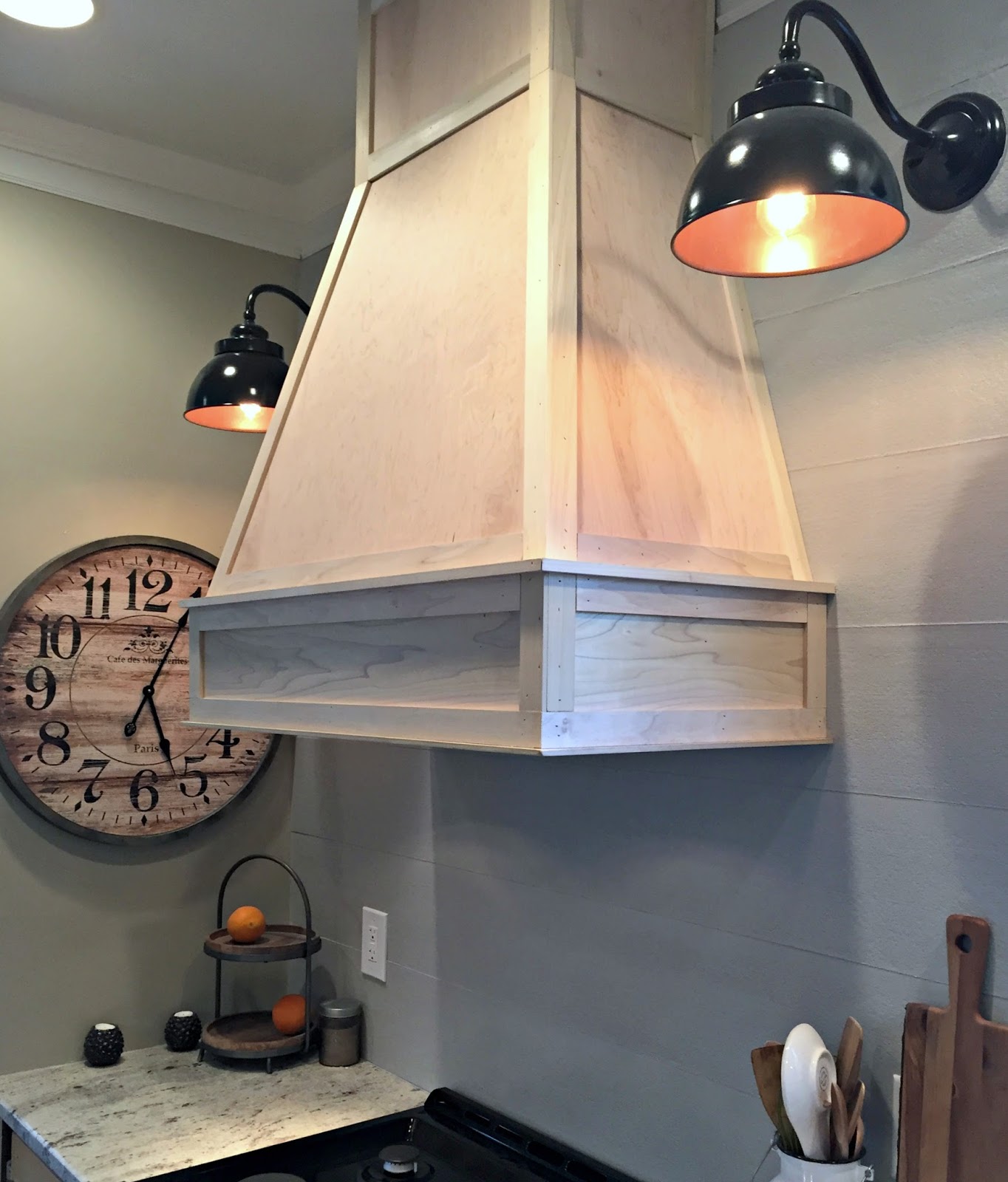 A DIY(ish) Wood Vent Hood from Thrifty Decor Chick