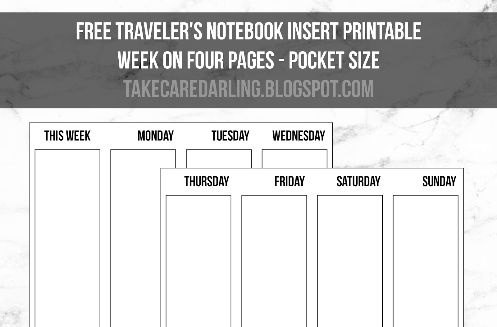 Pocket Tn Week On Four Pages Planner Printables