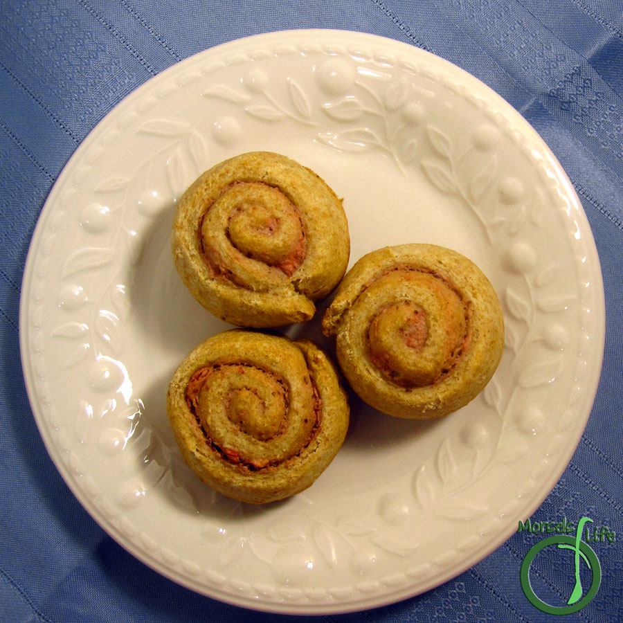 Morsels of Life - Strawberry Swirl Biscuits - A fluffy swirl biscuit with strawberry cream cheese between every layer.