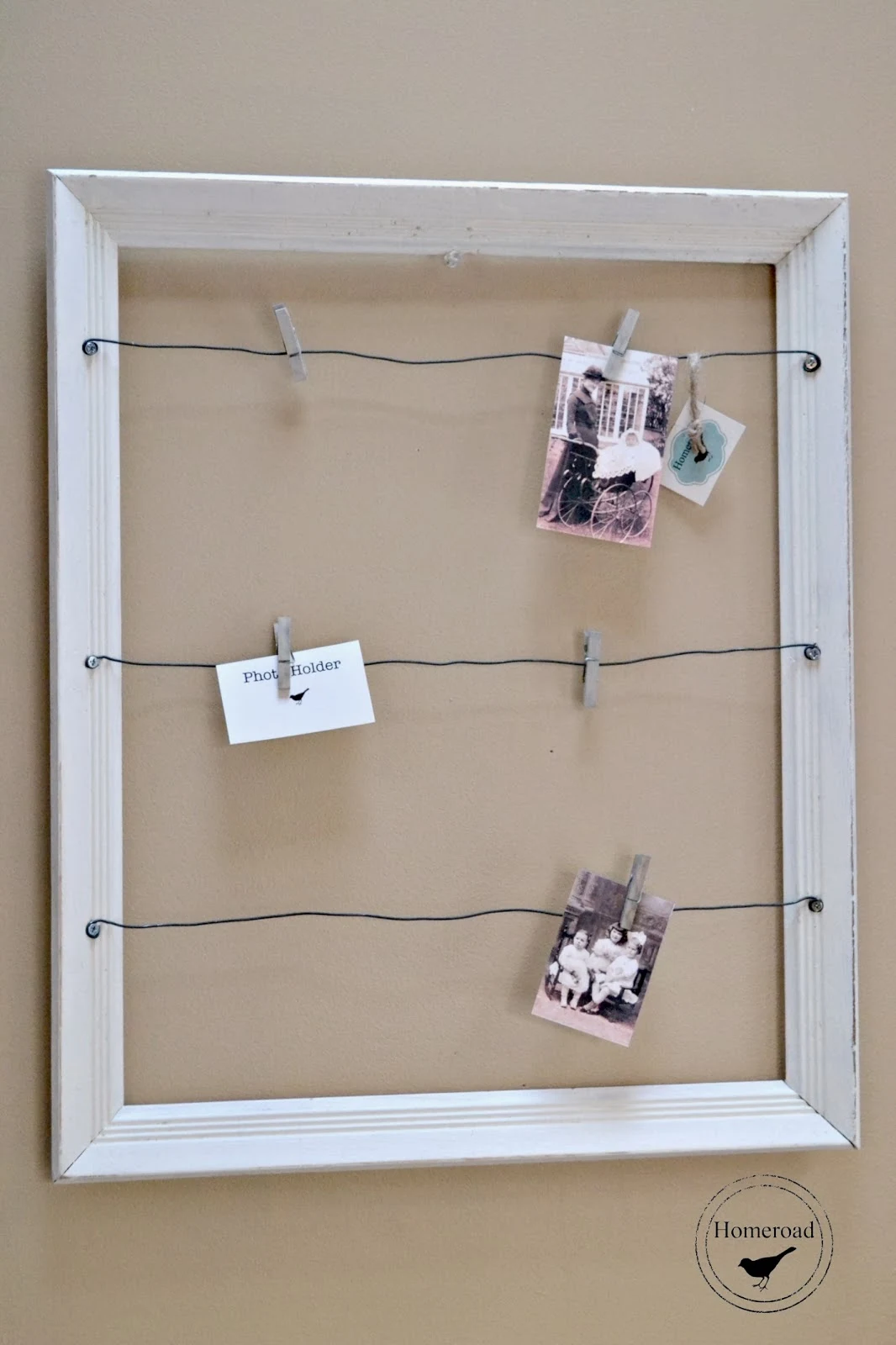 wire white framed photo display www.homeroad.net