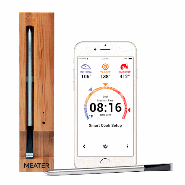 圖說：Meater搭配精美的充電盒，配合App一起使用。圖片來源：Meater Kickstarter網站。