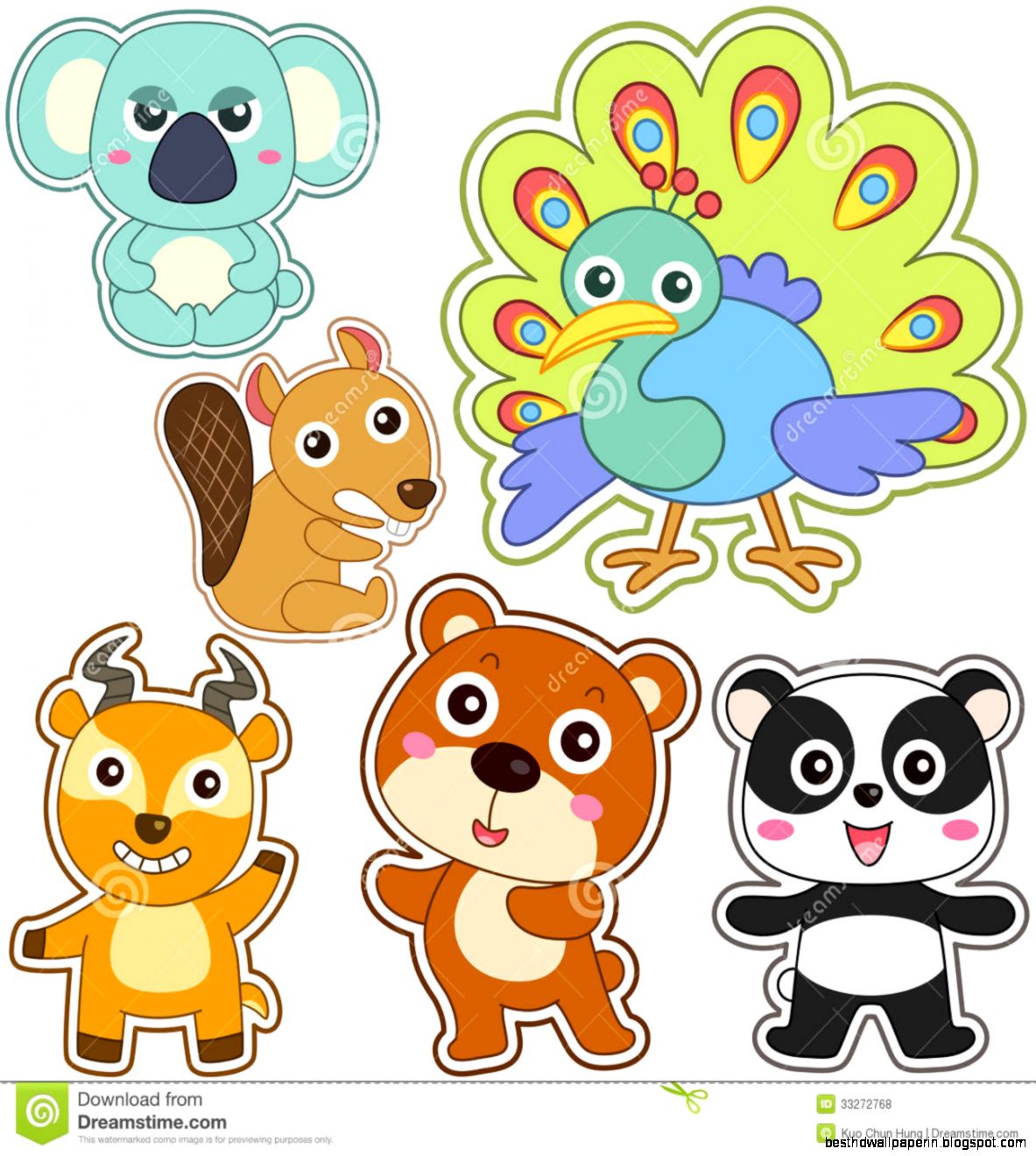 Cute Peacock Cartoon Royalty Free Stock Images   Image 33236669