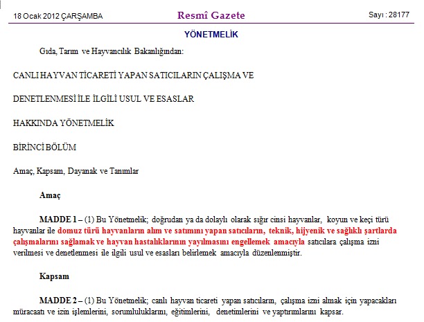 Domuz Eti ve Et Karışımları Tebliği Ahmet Dursun