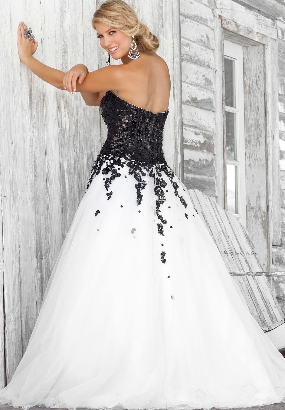 WhiteAzalea Ball Gowns White Ball Gowns with Color Accents