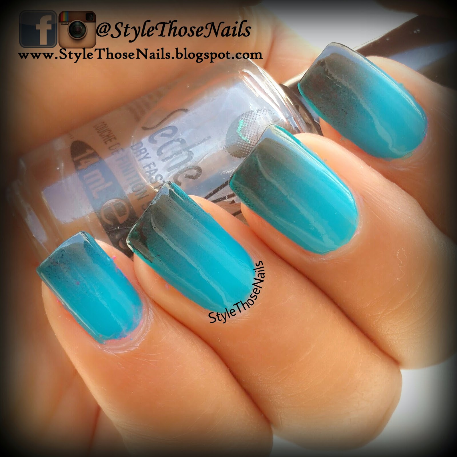 Style Those Nails: Blue-Black Gradient Nails : 52 Week Pick n Mix Challenge