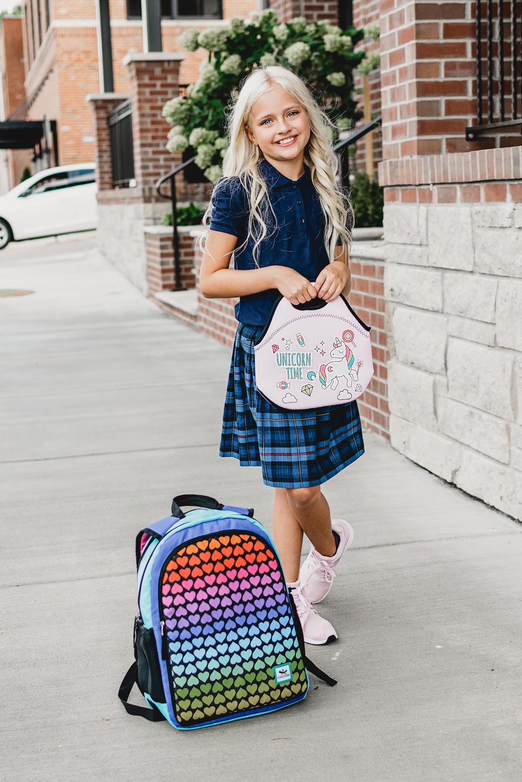 Back to school shopping, outfits, ideas, girl, little girl, backpack, shoes, clothes uniforms french toast