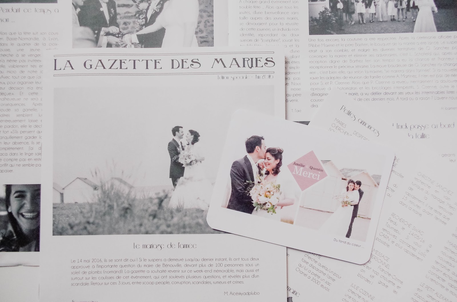 Bulles de brune: "La gazette des mariés", une gazette de remerciements