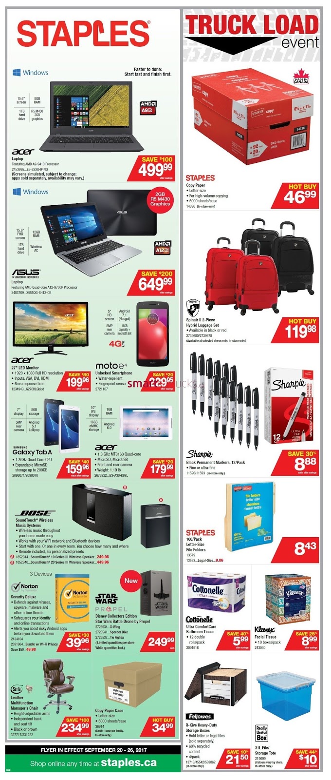 staples flyer weekly back to school low prices valid september 20 staples barrie flyer