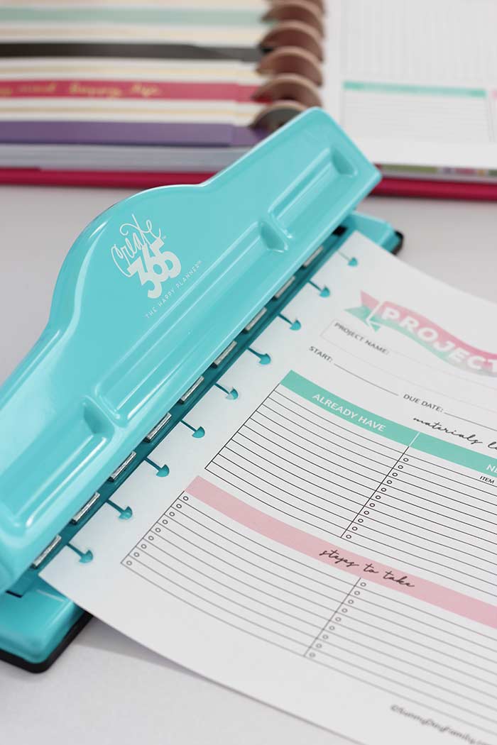 Project Planner Pages Printable to Any Size (Fits the Happy Planner
