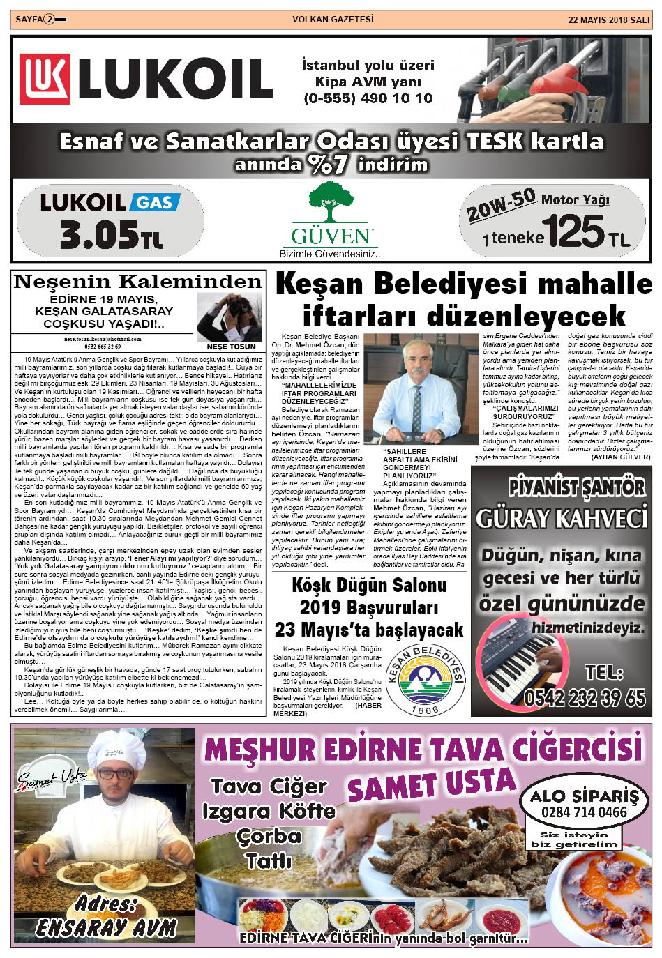 22 Mayıs 2019 Perşembe 22 Mayıs 2019 Perşembe