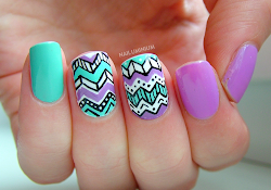 chevron nail tribal nails teal nailuminium nailpolis stripes margee
