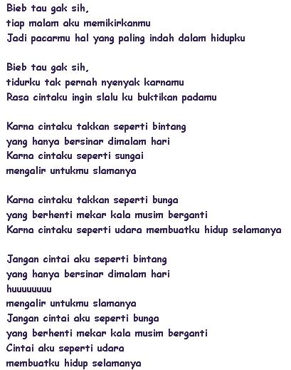 Lirik Lagu Ashilla Bieb Arsia Lirik