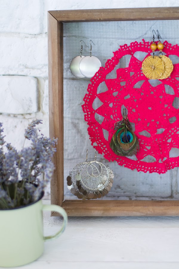 Marco para joyas con tapete diy