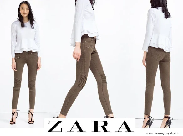 Kate Middleton wore ZARA Mid Rise Biker Trousers