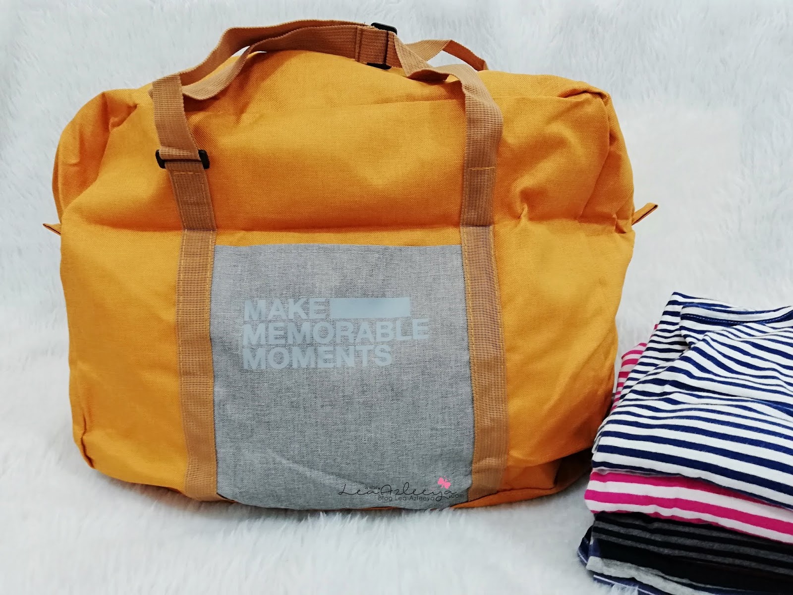 Blog Lea Azleeya Suede Foldable Travel Bag Dari PTT Outdoor Bag