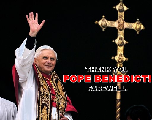 Farewell poster for Pope Benedict XVI