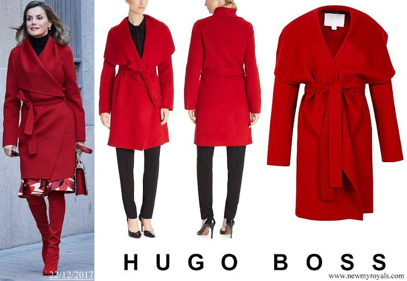 hugo boss catifa wrap wool coat