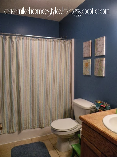 One Mile Home Style Niagara Blue Bathroom Redo
