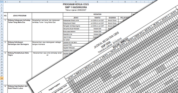 Contoh Program Kerja Dan Jadwal Kegiatan Osis Arsip Berkas Edukasi
