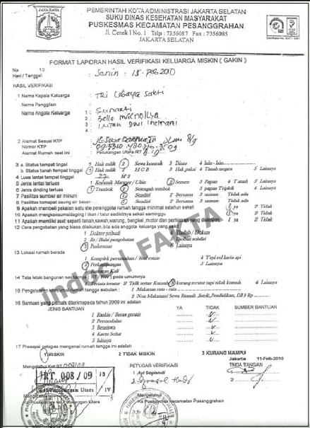 JAMKESMAS (Khusus) Jaminan Kesehatan untuk warga MISKIN