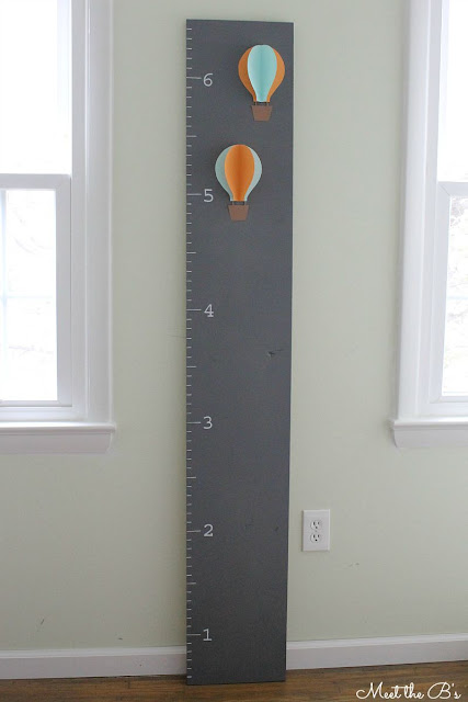 How to make a wooden height board for a hot air balloon themed nursery