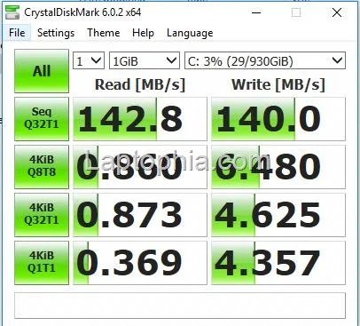 Benchmark CrystalDiskMark 6.0.2 x64 Asus X441MA