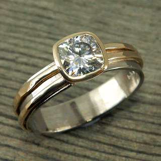 asymmetrical moissanite ring