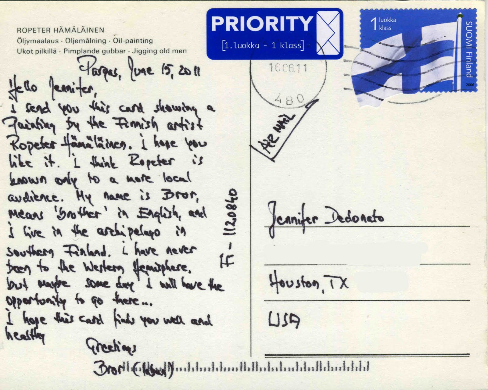 colorfly studio Finland Postcard