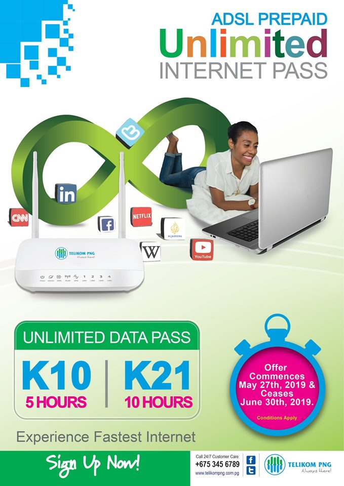 Unlimited Access on Telikom PNG Network Tech Pacific
