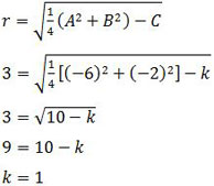 Penghitungan nilai k dengan rumus jari-jari lingkaran