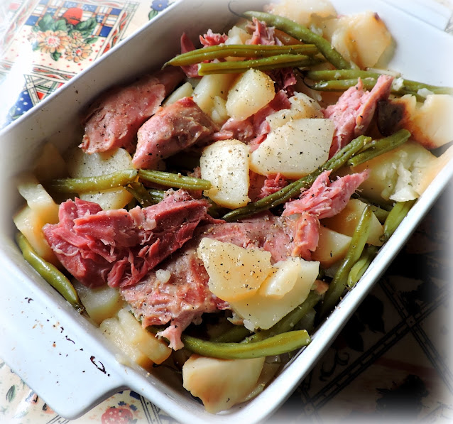 Crock Pot Ham, Beans and Potatoes
