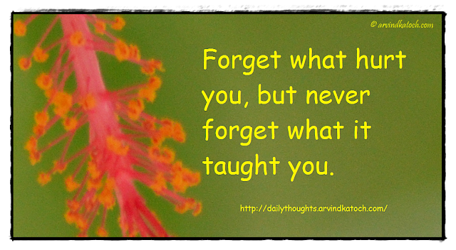 Daily Thought, Quote, Forget, Hurt, 