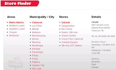 Jollibee Store Finder