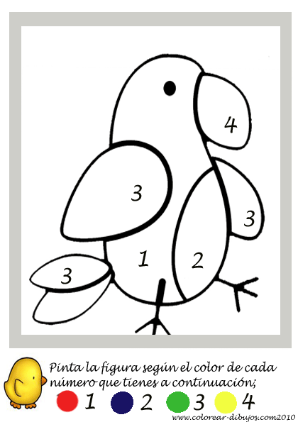 Dulces Momentos Infantiles: COLOREA SEGÚN LOS NÚMEROS
