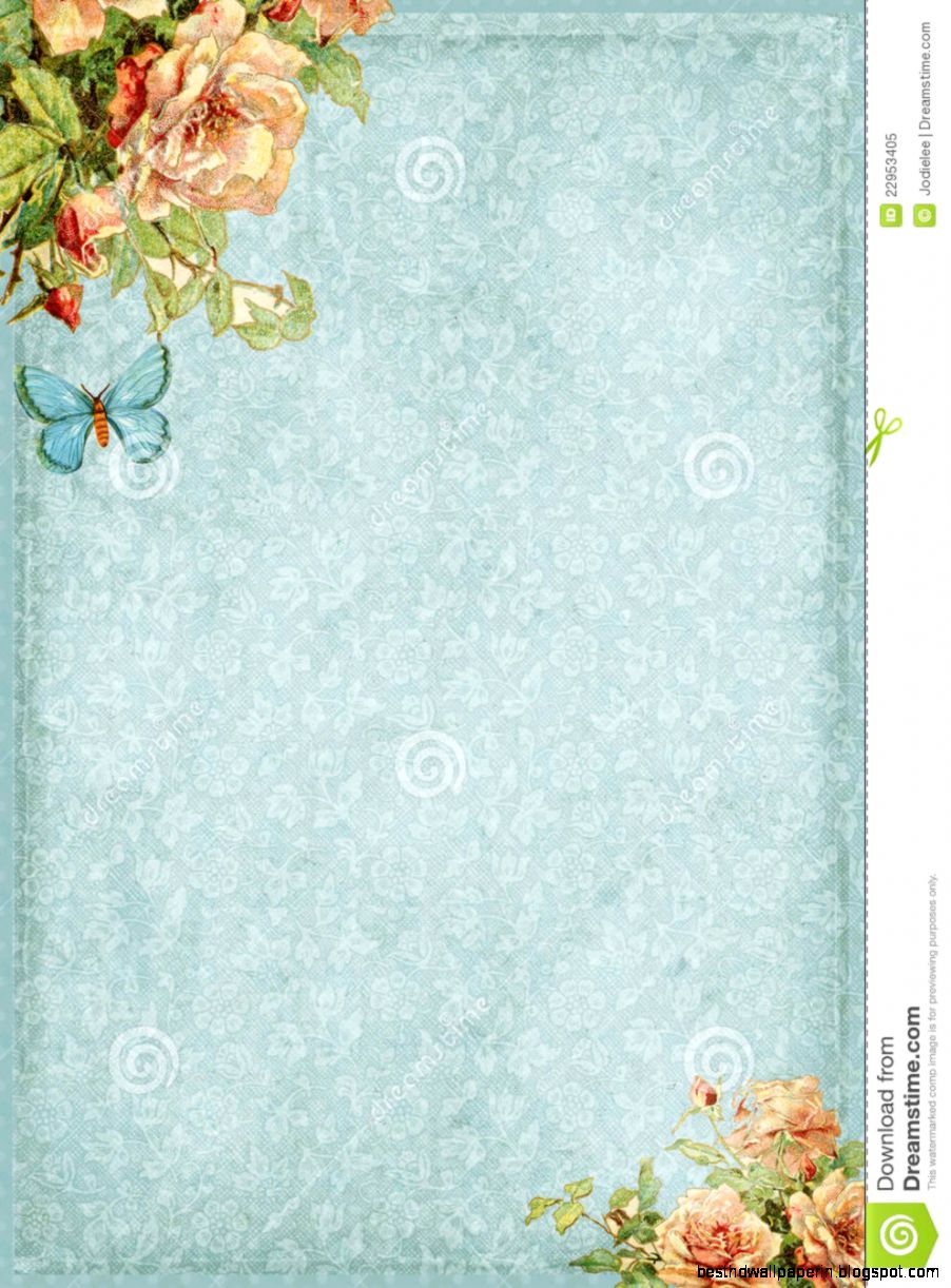 Sweet Shabby Chic Frame With Flowers And Butterfly Royalty Free