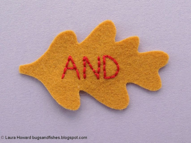 felt oak leaf with embroidered word