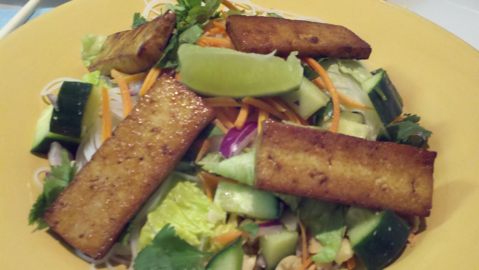 The Vegan Yogi Vietnamese Rice Noodle Salad with Crispy Tofu