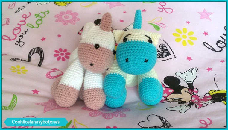 Conhiloslanasybotones: bebé unicornio azul amigurumi