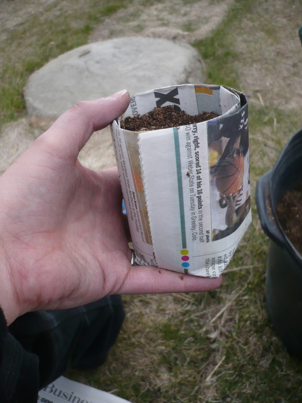 The Chicken Wire Newspaper Seed Starting Cups