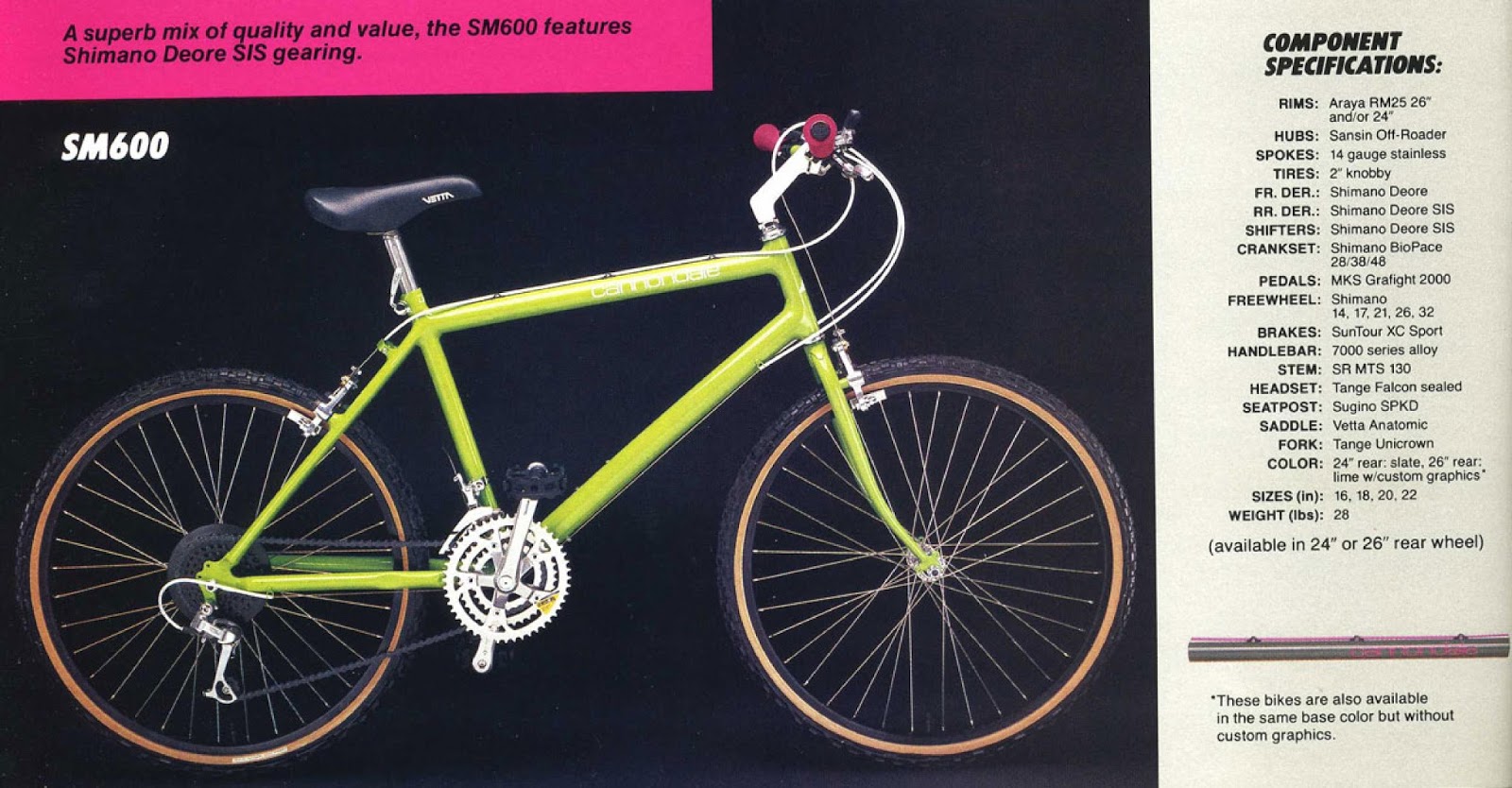 CATALOGUES CANNONDALE CANNONDALE 1987