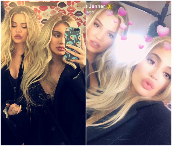 ‘pregnant Khloe Kardashian And Kylie Jenner Take Cute Selfies As They Film Secret Project