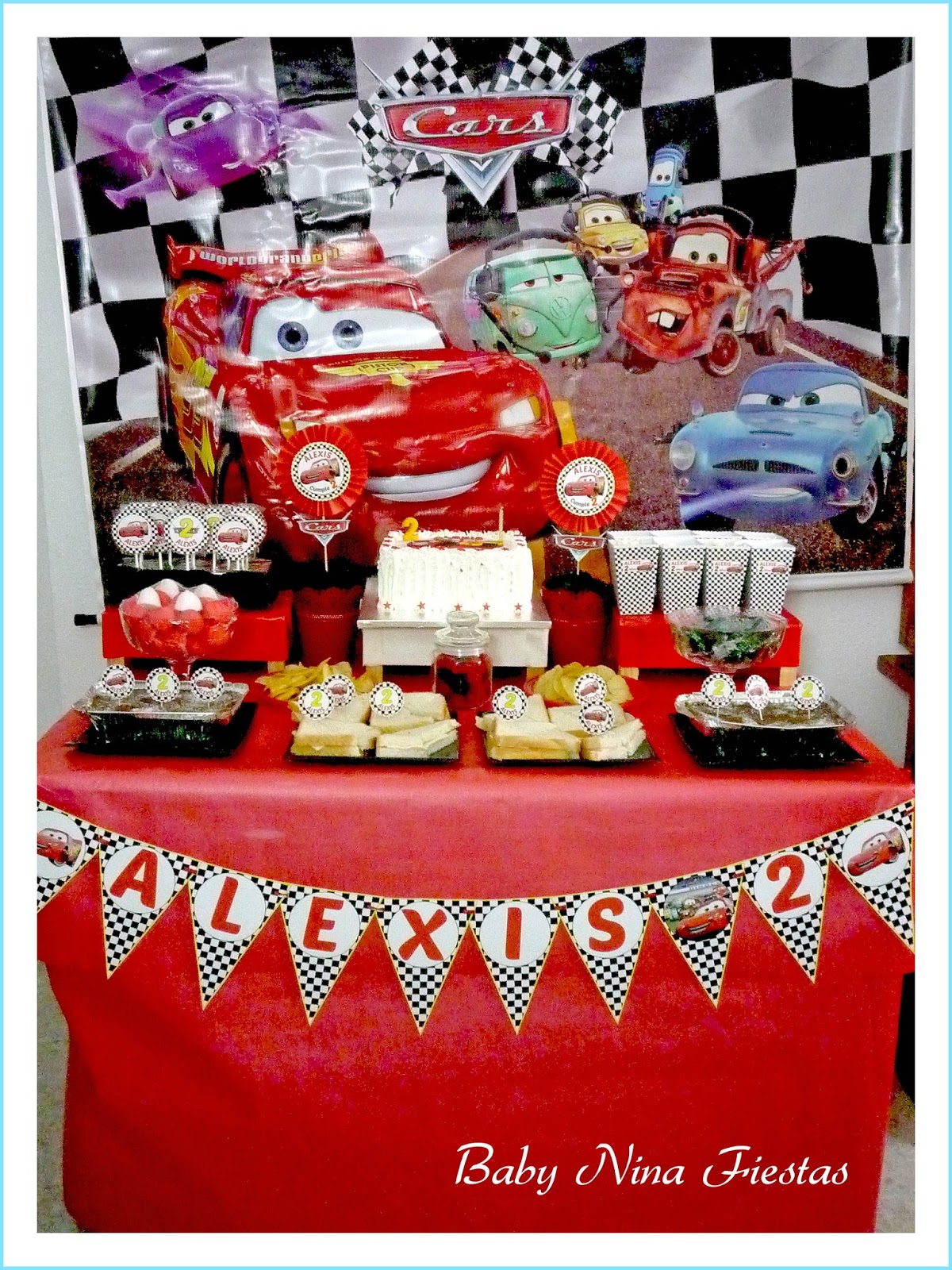 Animado trabajo duro Simetría Baby Nina Fiestas: Mesa dulce y kit personalizado Cars para el 2do cumple  de Alexis