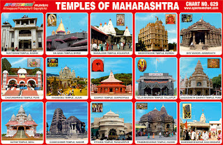 Chart contains images of various temple in Maharashtra
