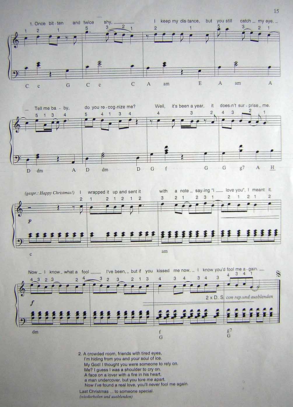 idioma Desenmarañar Dibuja una imagen George Michael - Last Christmas - Partituras de piano | Sheet music for  piano