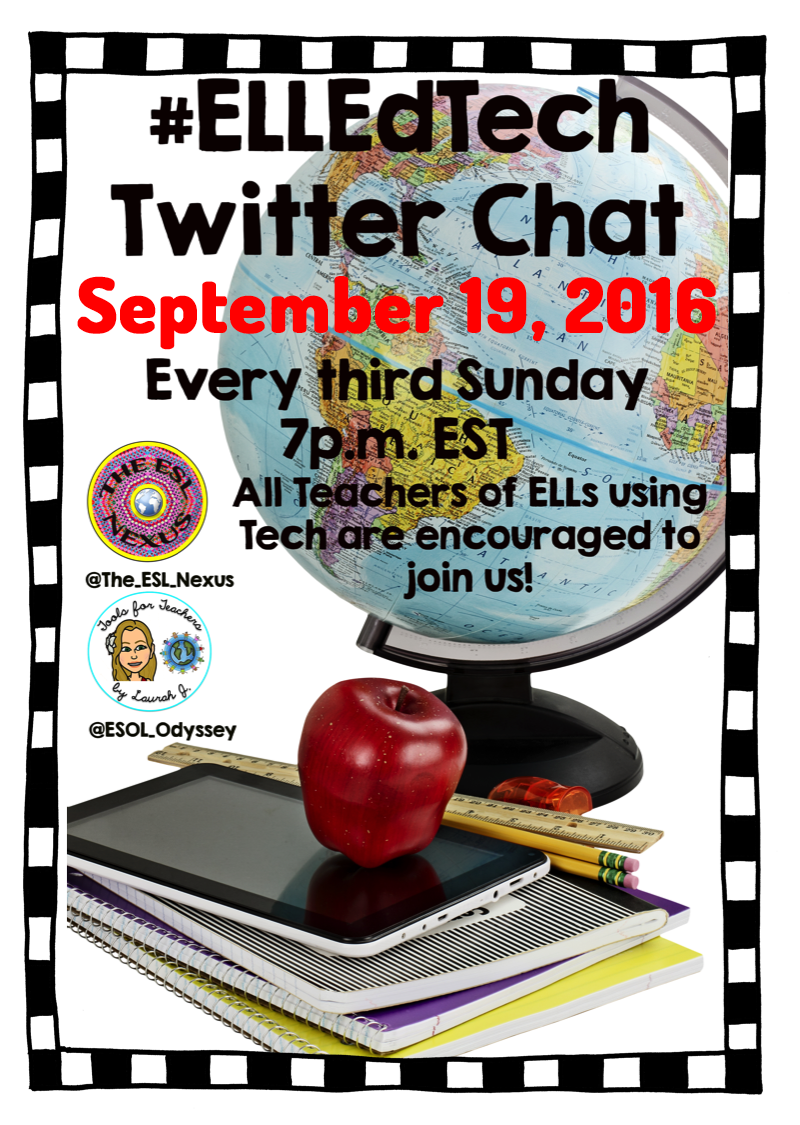 Join the net #ELLEdTech Twitter chat to discuss teaching reading to ELLs; Sunday, Sept. 19, 2016 | The ESL Connection