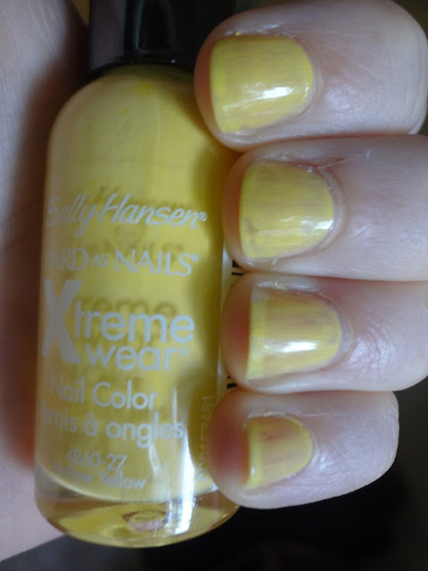 Sally Hansen Mellow Yellow Swatch, first coat