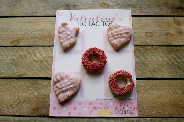 Edible Valentine's Day Tic Tac Toe Game with Gluten Free Peanut Butter Biscuits | Anyonita-Nibbles.co.uk