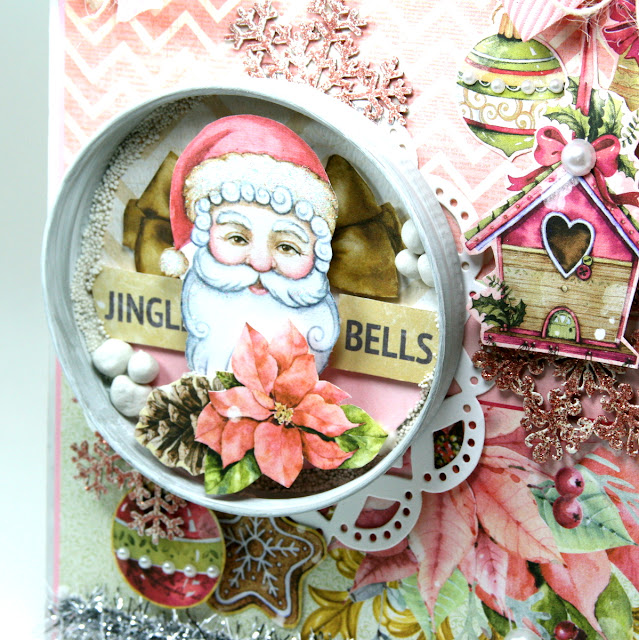 Jingle Bells Shabby Chic Christmas Wall Hanging Ginny Nemchak BoBunny Carousel Christmas